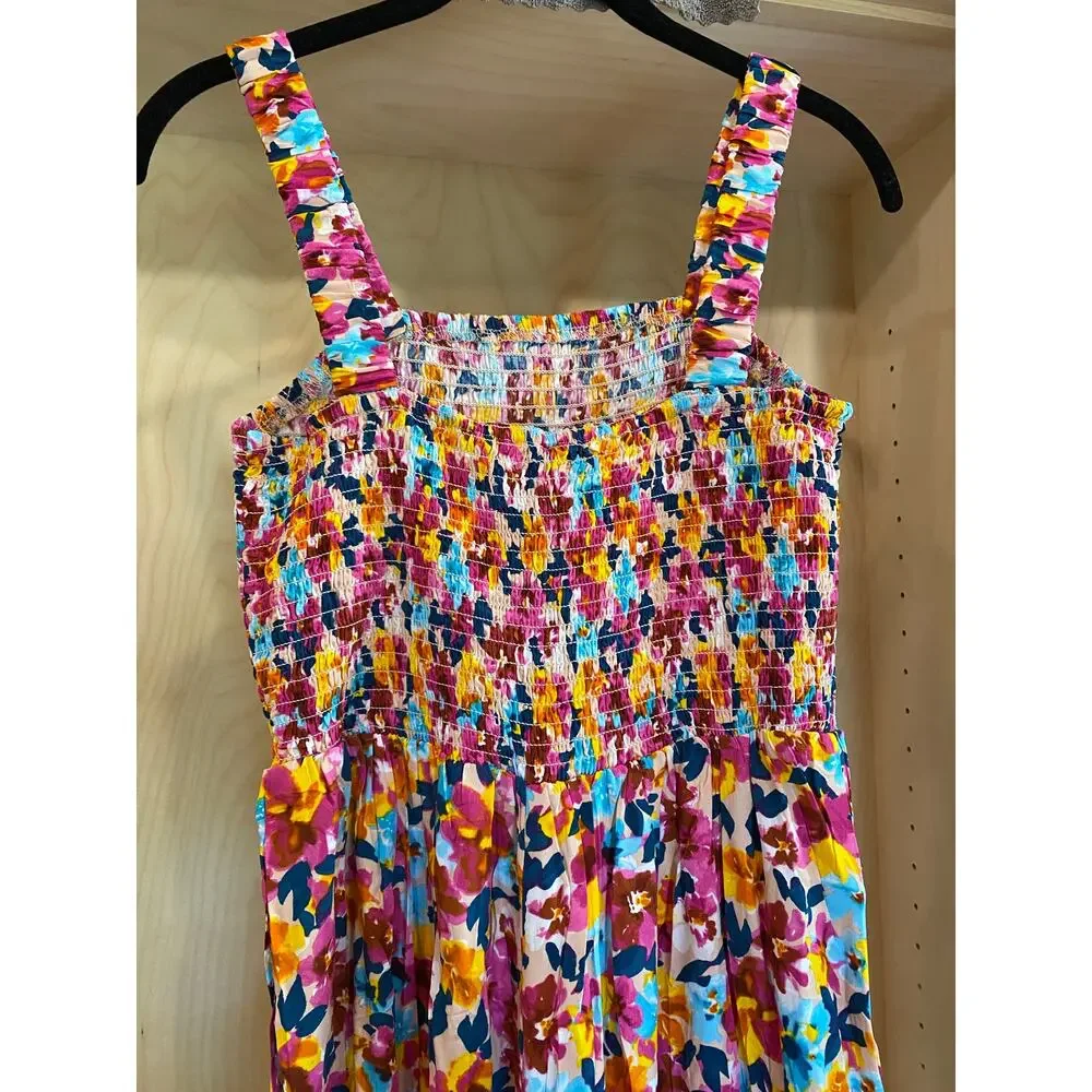 Dokotoo colorful floral wide leg jumpsuit with pockets - Picture 4 of 7
